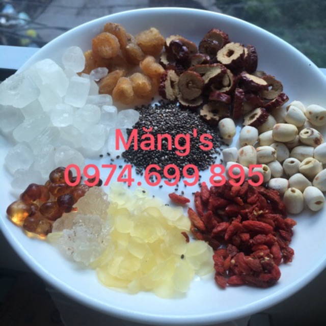 [Mã 267FMCGSALE giảm 8% đơn 500K] Set chè dưỡng nhan đầy đủ 10 món gói 120g