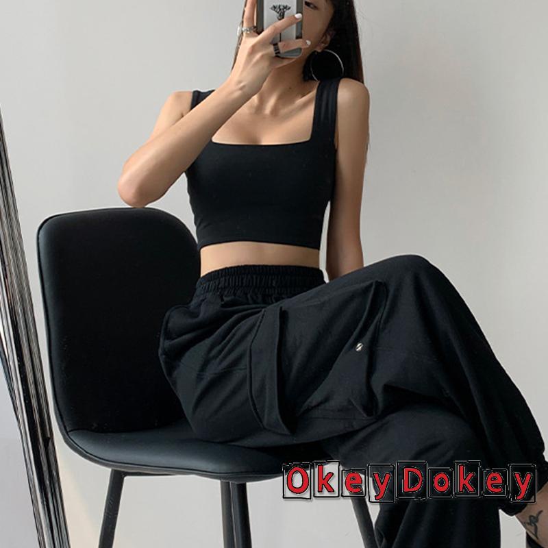 Áo Hai Dây Cổ Vuông Màu Trơn Quyến Rũ Thời Trang Cho Nữ