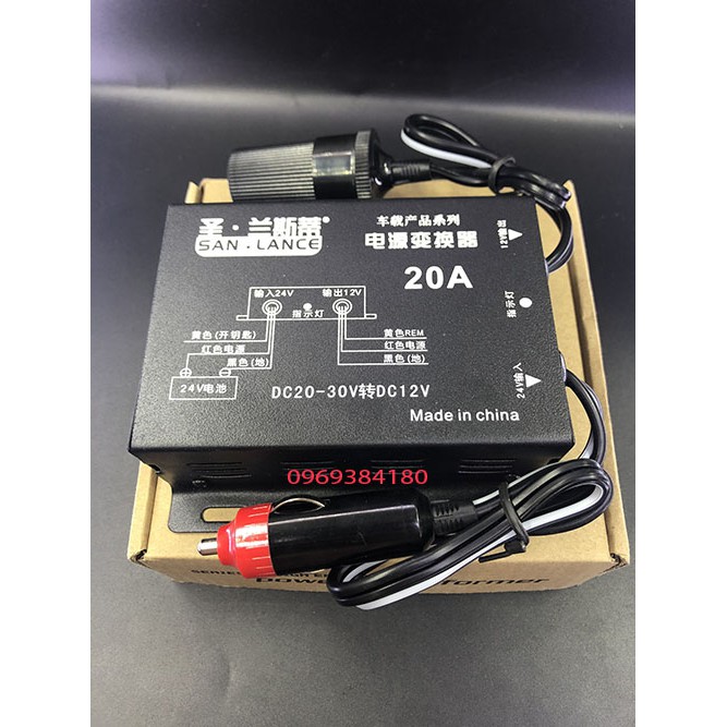 Bộ chuyển đổi điện 24v xuống 12v-20a loại tốt