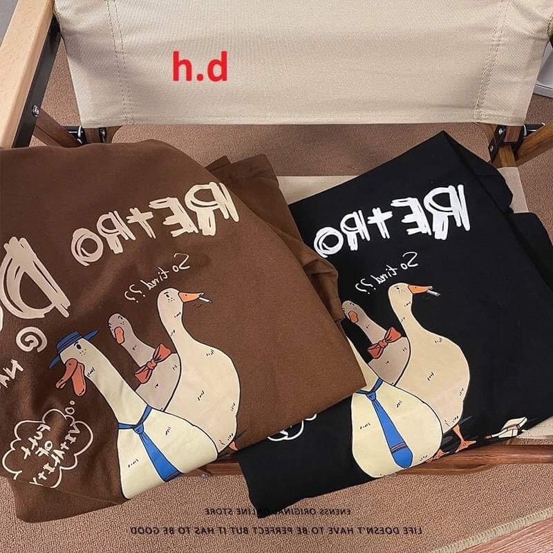 Áo thun Vịt Stho🦋 chất cotton mềm mịn🦋form thụng tay lỡ🦋dáng unisex🦋freesize nam nữ cá tính Hè
