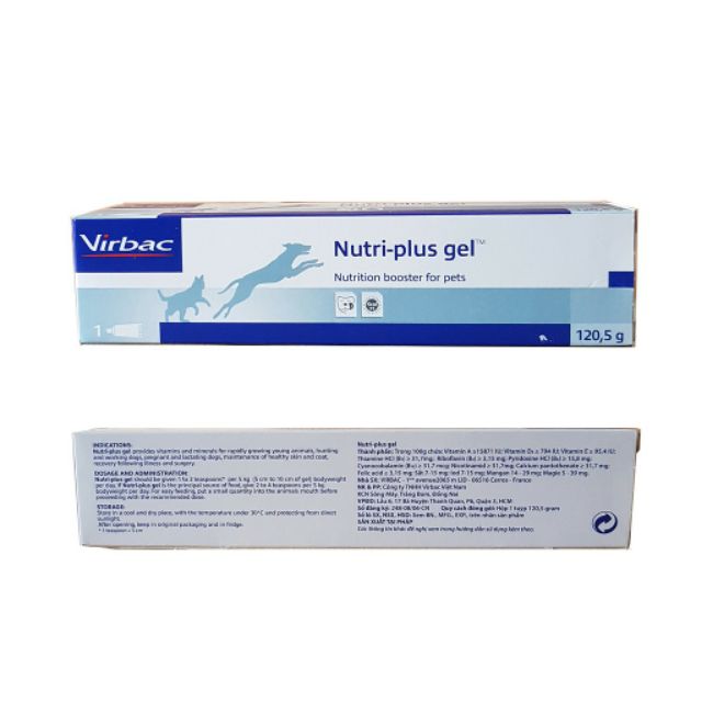 Gel dinh dưỡng Virbac Nutriplus cho chó mèo(mẫu mới không còn ống nhựa)