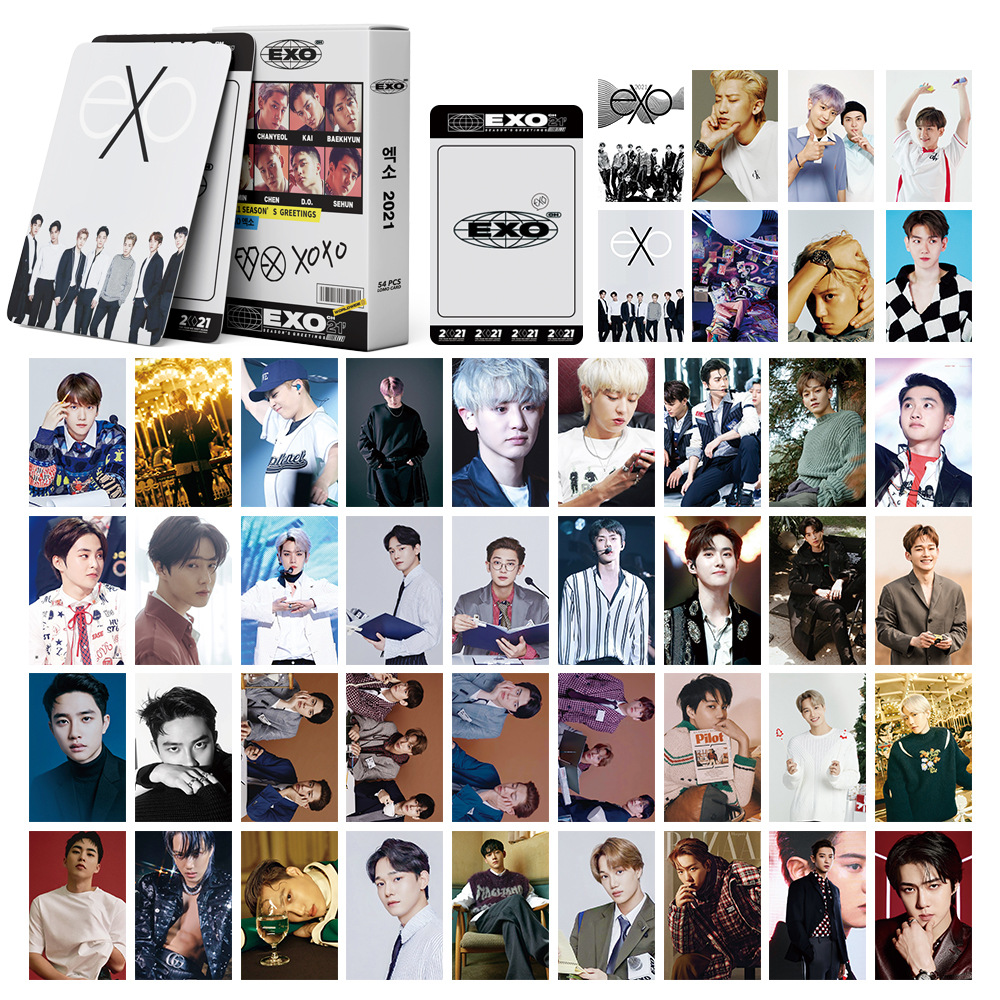 Set 54 thẻ ảnh lomo nhóm KPOP EXO XOXO mừng mùa lễ hội 2021