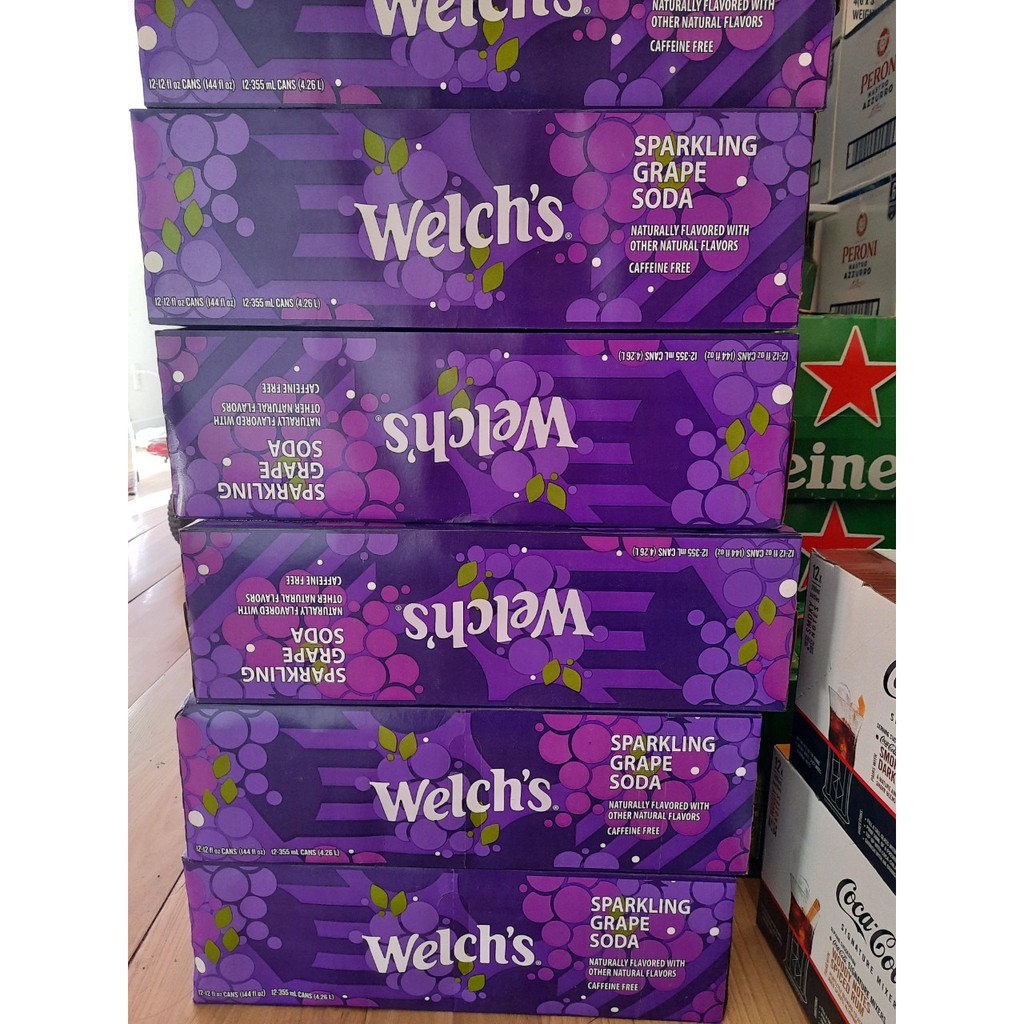 Thùng 12 lon nước ngọt Welch's Nho 355ml Mỹ date 06/2022