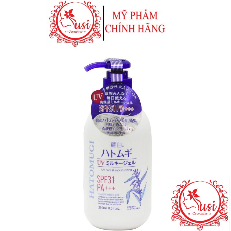 Sữa Dưỡng Thể Trắng Da Chống Nắng Hatomugi UV Milky Gel SPF31 PA++