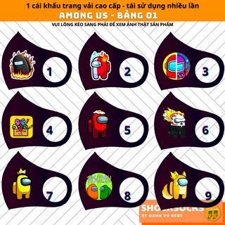 🔥1 CÁI KHẨU TRANG VẢI AMONG US - ĐEN 🔥