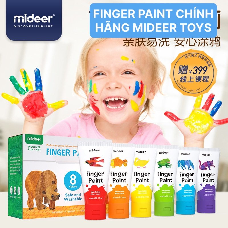 BỘ 8 MÀU VẼ TRANH BẰNG TAY | FINGER PAINT