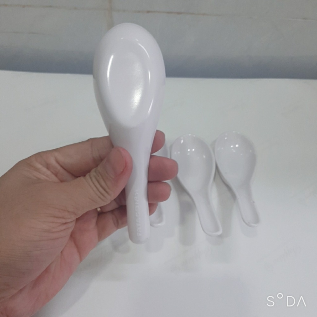 Muỗng Cơm  NO14 Melamine Màu Trắng Cao Cấp Fataco -14.0 x 4.3 cm