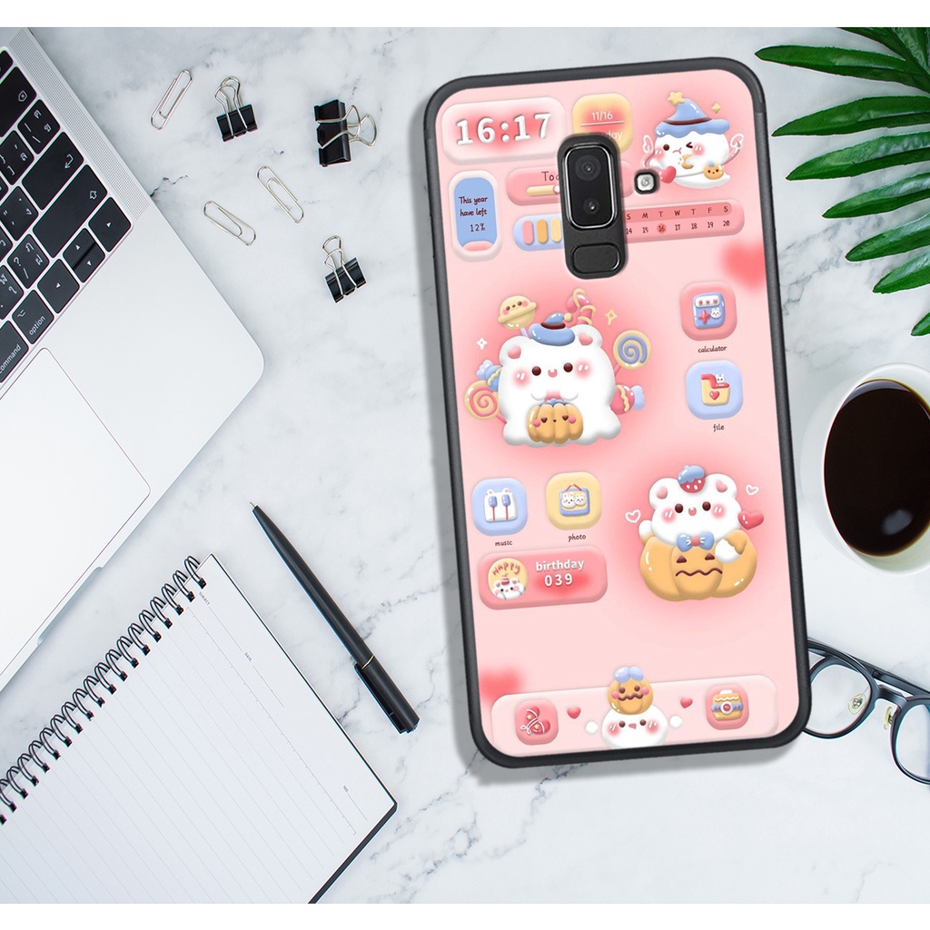 ỐP LƯNG SAMSUNG A6 PLUS - A8 PLUS - J6 PLUS - J8, IN HÌNH GẤU NÂU CHOCOLATE ĐÁNG YÊU.