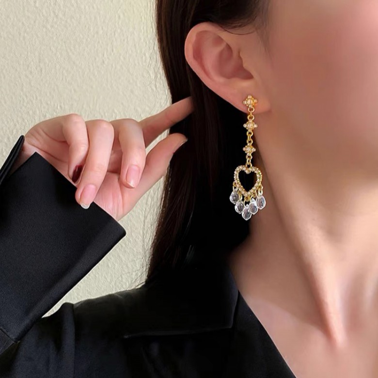 Bông Tai Kim Bạc Đính Ngọc Trai Phong Cách Hàn Quốc 2023