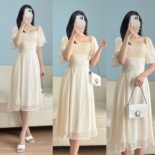 Đầm cánh tiên đắp ren ngực
