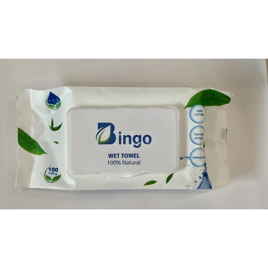 Khăn giấy ướt Bingo  tinh chất trà xanh không mùi, giấy ướt không mùi chính hãng Bingo official | BigBuy360 - bigbuy360.vn
