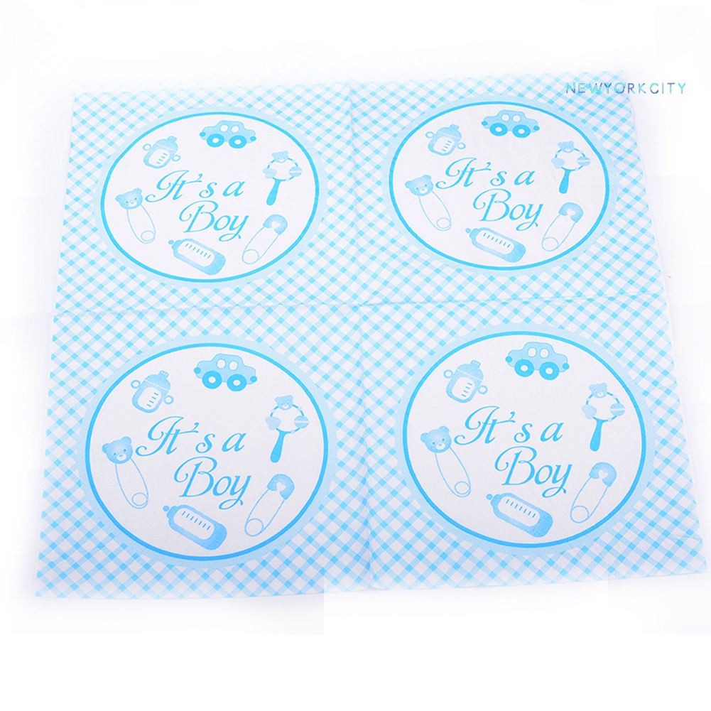 Bộ 20 Khăn Giấy In Chữ It'S a Girl/Boy Cho Trang Trí Tiệc Sinh Nhật