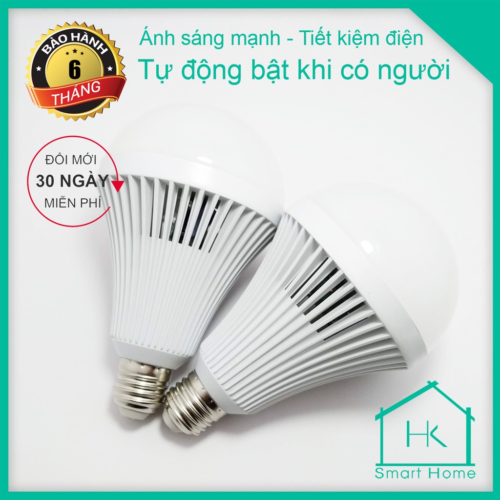 Bộ 2 Bóng Đèn Led Cảm Ứng Radar 12W, Tự Động Bật Khi Có Người, Tiết Kiệm Điện, Độ Bền Cao, Giá Tốt