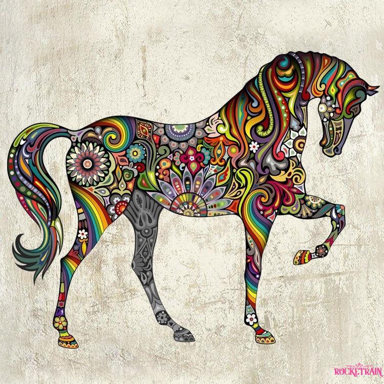 Giấy dán tường họa tiết chú ngựa phong cách vintage