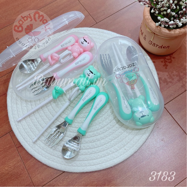 Set 3 Đũa tập ăn / Thìa/ Nĩa Zaracus 3183