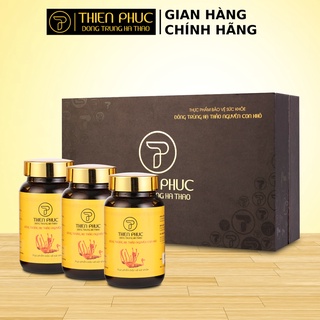Đông trùng hạ thảo Thiên Phúc nguyên con thể khô ( hộp 3 lọ )
