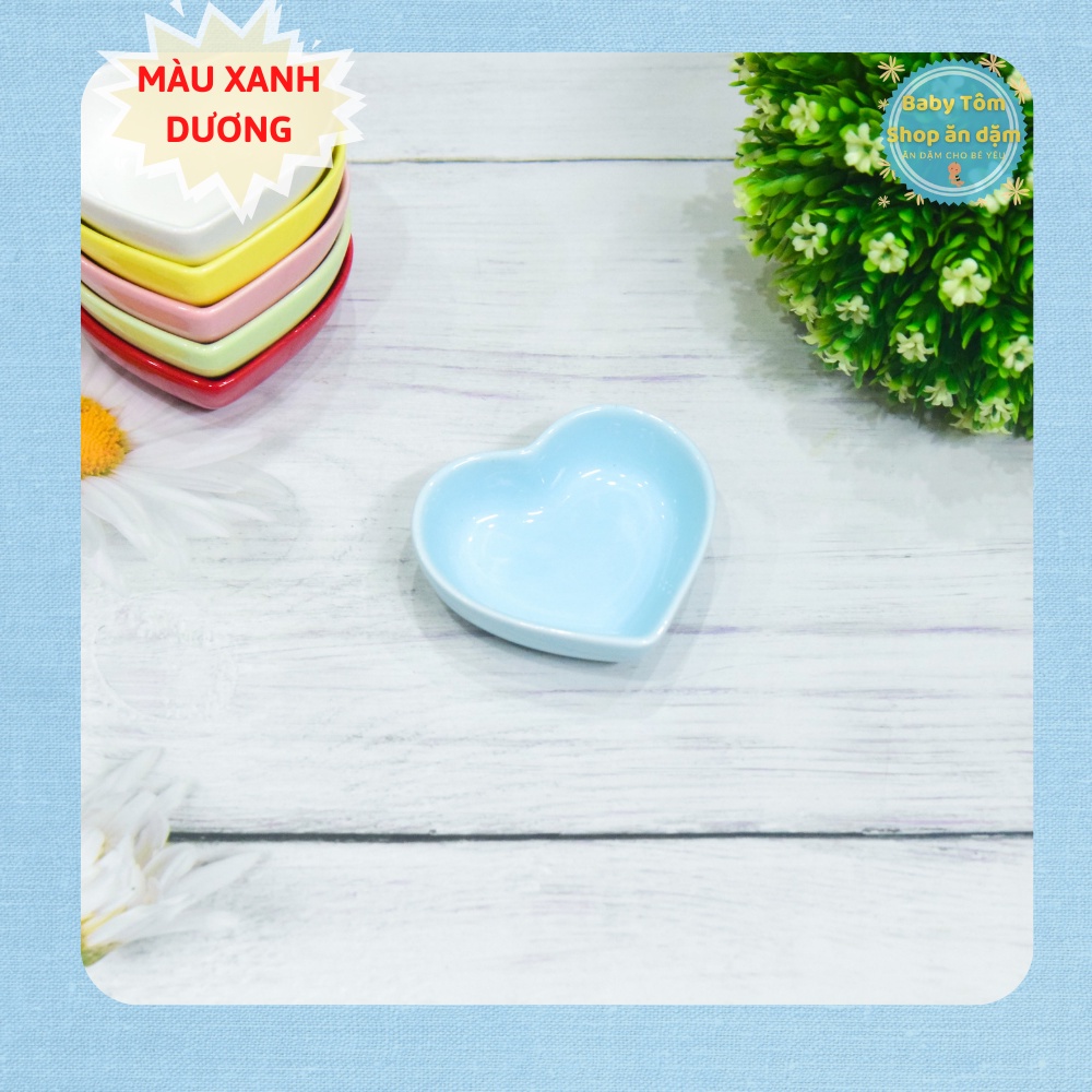 Bát gốm sứ ăn dặm mini hình TRÁI TIM - 30ml NPP Baby Tôm