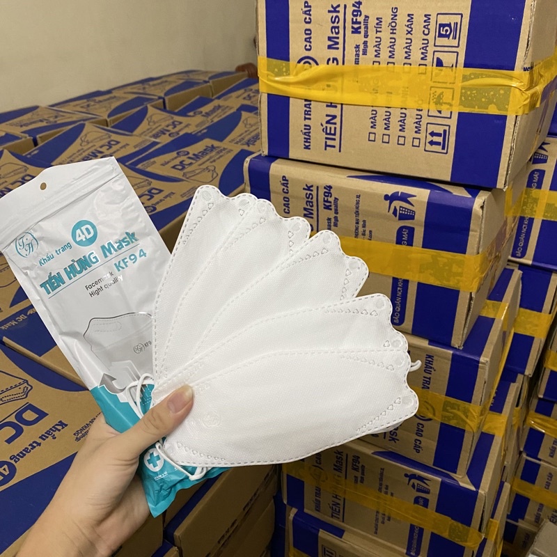 Khẩu trang 4D kf94 mask DC MASK, DUY KHÁNH MASK,HD MASK,  4 lớp lọc bụi mịn, chống thấm nước- MARO STORE