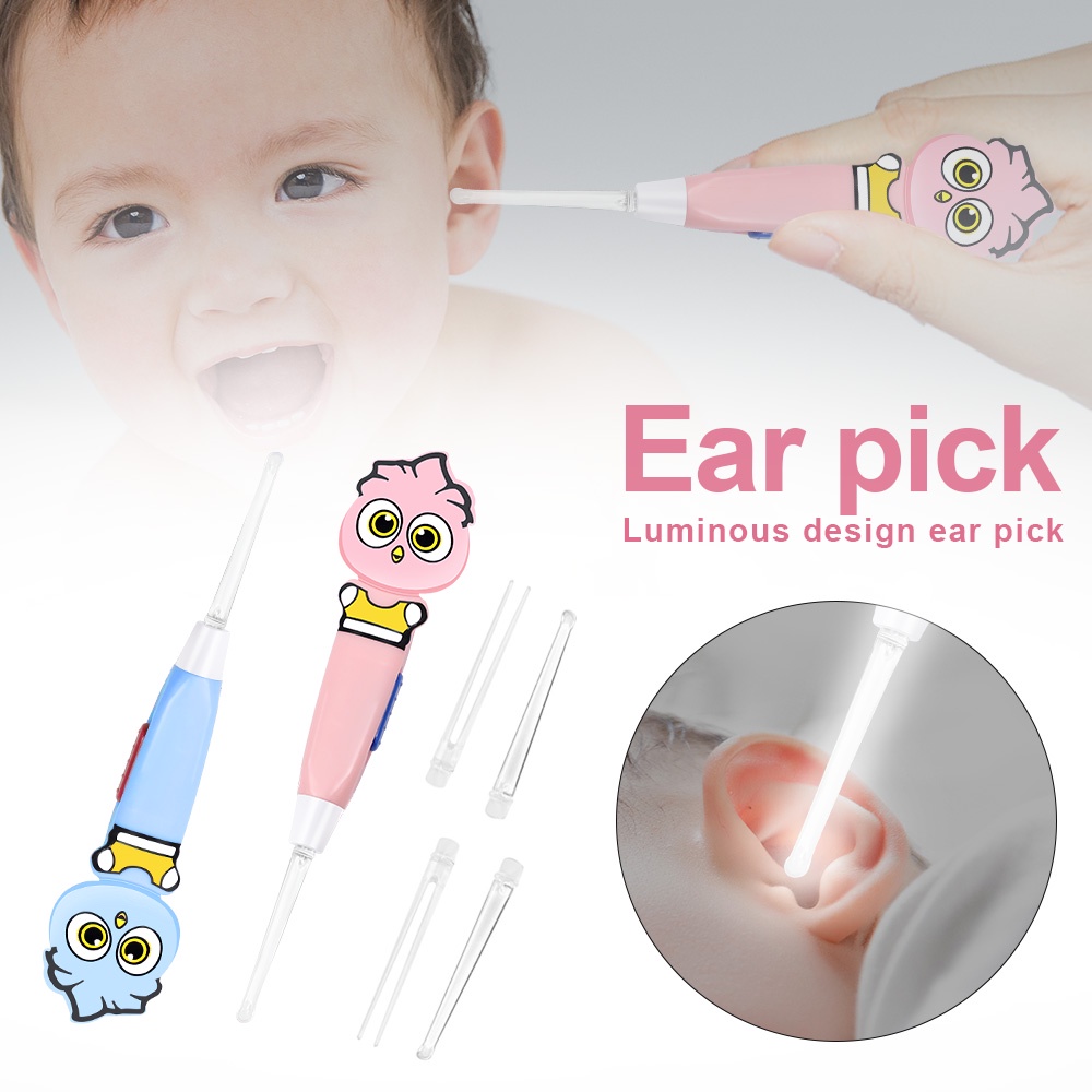 Dụng Cụ Lấy Ráy Tai Có Đèn LED Hình Động Vật Hoạt Hình Dễ Thương Cho Bé