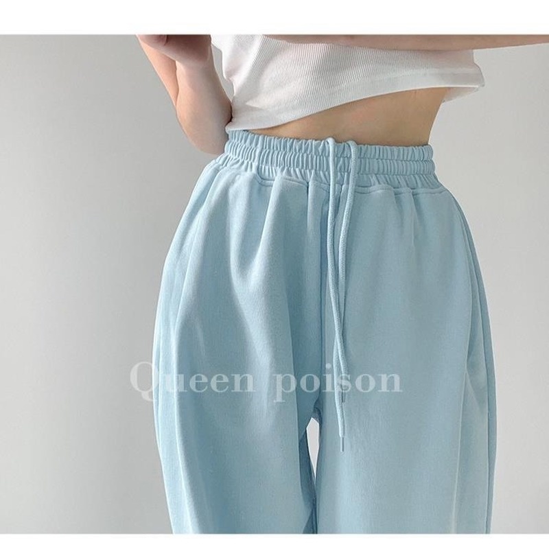 Quần dài ống rộng lưng cao phối dây rút thời trang dành cho nữ