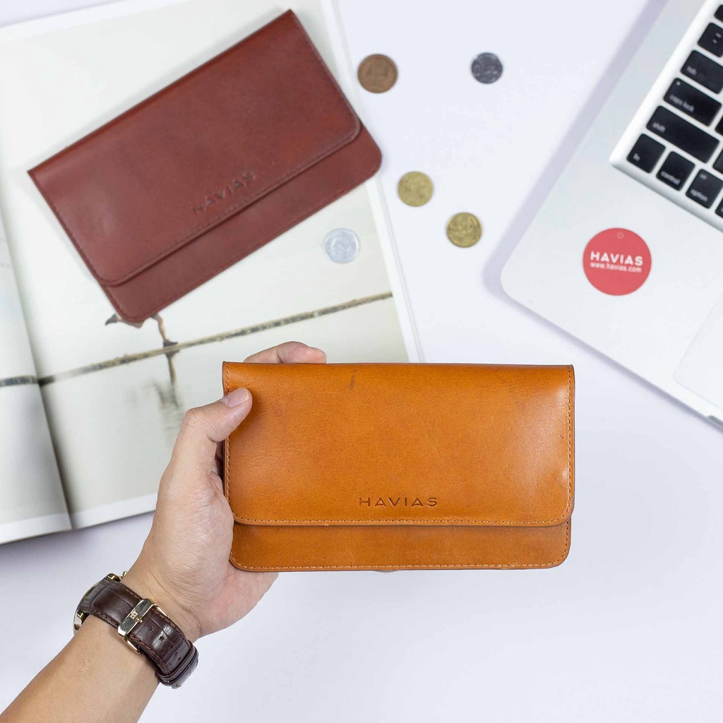 Ví Da The Momo Handcrafted Wallet HAVIAS Đỏ Nâu