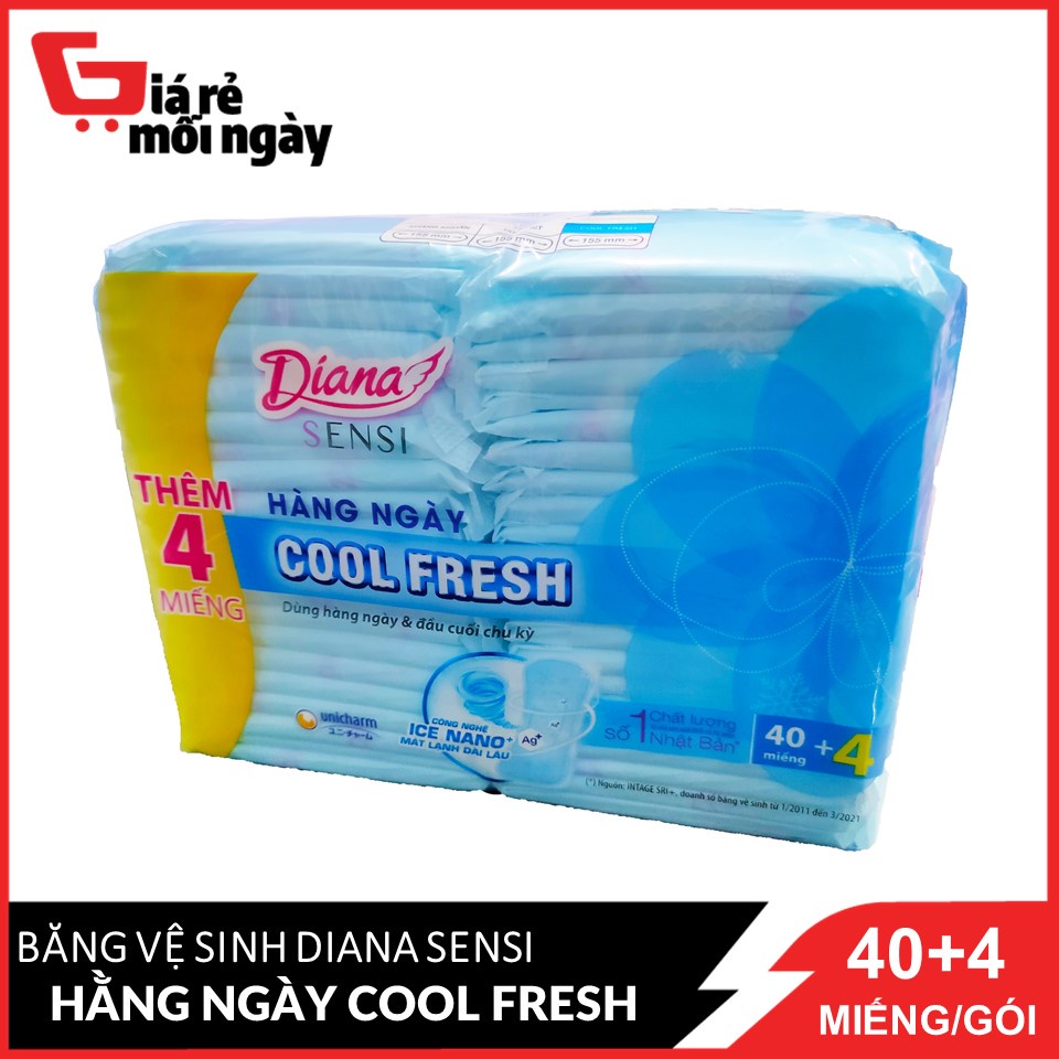 Combo 6 Băng vệ sinh Diana Sensi Hàng Ngày Cool Fresh 40 + 4 miếng/gói