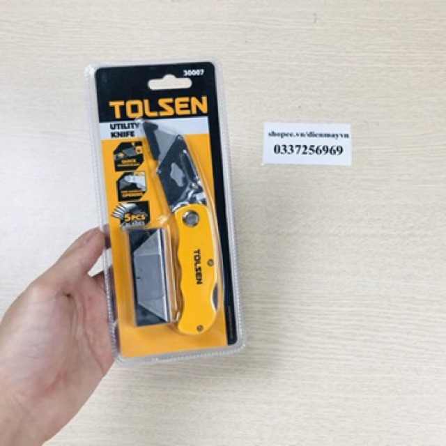 Dao Rọc Công Nghiệp Dạng Xếp Tolsen 30007 - Hàng xuất khẩu Châu Âu dienmayvn