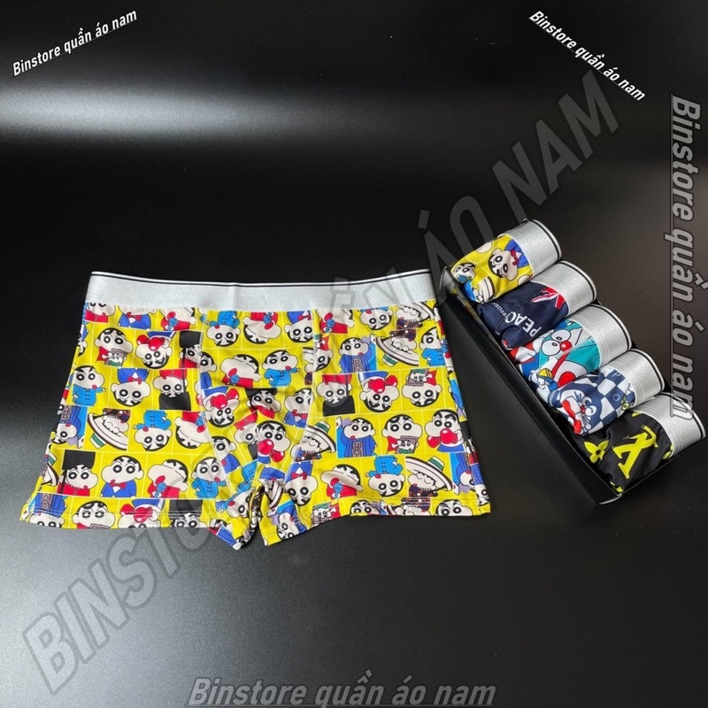 Quần sịp đùi nam, quần lót nam doremon màu đẹp NGẪU NHIÊN. Vải Thun Lạnh( chất mát,thoáng khí),co giãn 4 chiều khử khuẩn