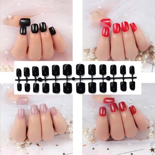 Set 24 móng tay giả màu trơn