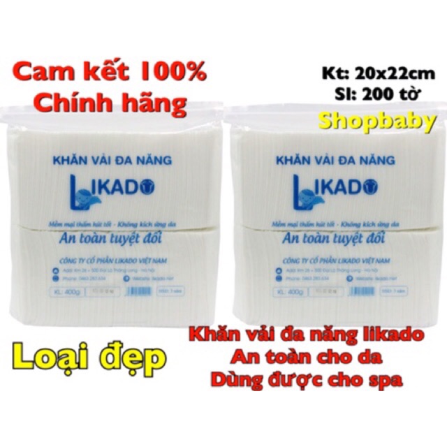 [CHÍNH HÃNG - CHUẨN ]Khăn vải khô LIKADO 400g cực đẹp ( loại xếp 2 hàng) - Shop Chuyên Sỉ