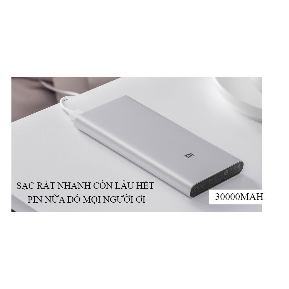 Pin dự phòng Xiaomii Mi 30000mAh  FREE SHIP  Sạc dự phòng cao cấp dòng 2020 Sạc dự phòng mini 2 cổng sạc nhanh