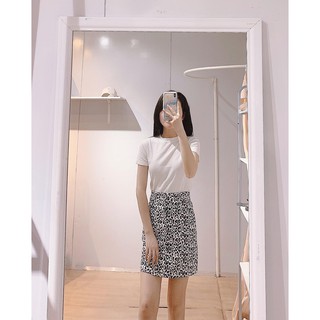 chân váy da beo ulzzang