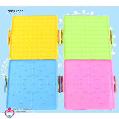 Bảng đinh/ bảng chun 2 mặt 16x16cm cho bé học tạo hình