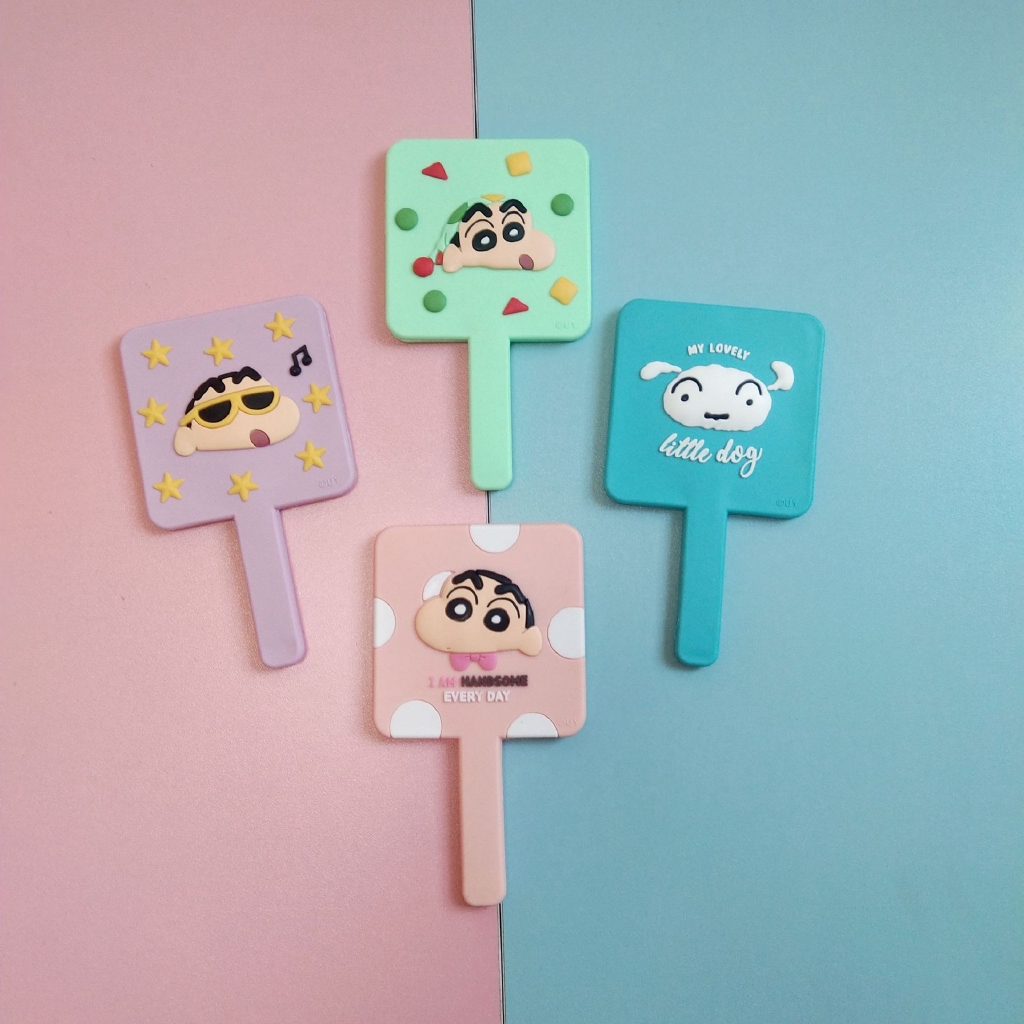 Dễ Thương Gương Trang Điểm Cầm Tay Hình Cậu Bé Bút Chì Shin Chan Đáng Yêu