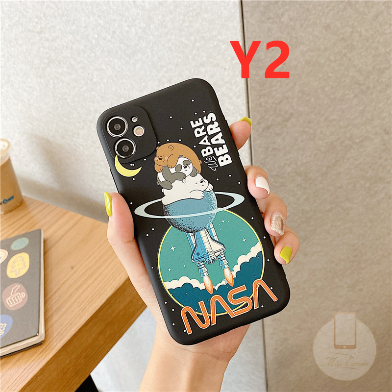 Ốp lưng TPU mềm hình We Bare Bears NASA cho iPhone 12 11 11 12 Pro Max iPhone 6 6s 7 8 Plus X 12 mini XR XS MAX SE