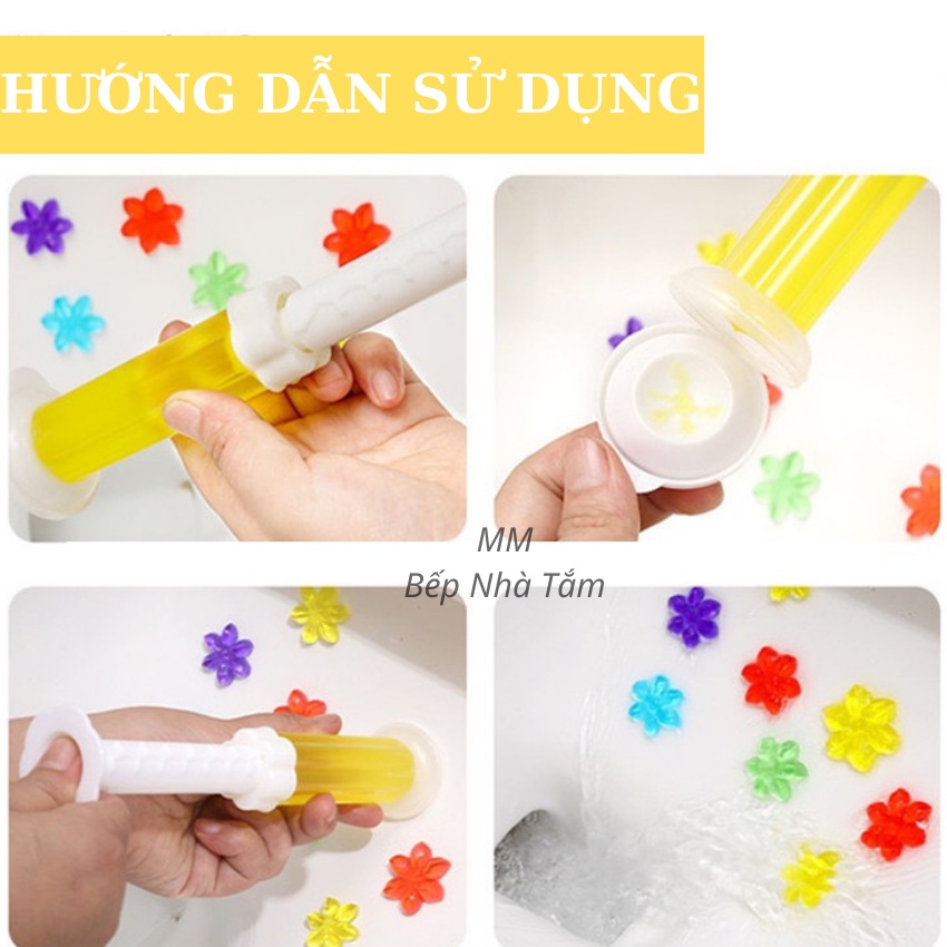 Gel Khử Mùi,Gel Thơm Hình Bông Hoa Dùng Cho Bồn Cầu Lavabo Có 6 Mùi Hương