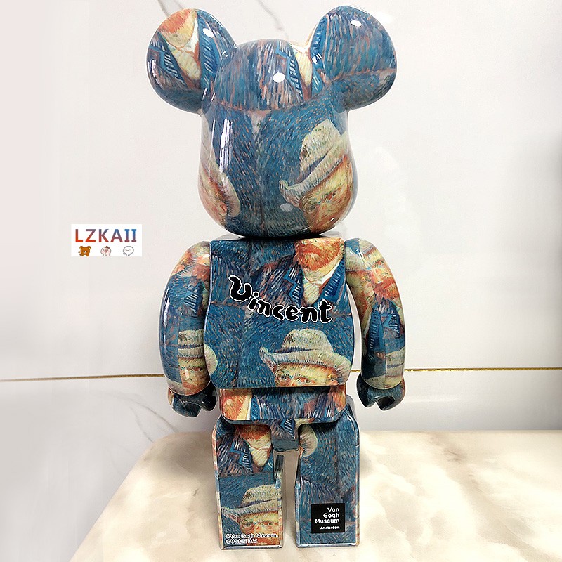 Mô hình nhân vật Bearbrick × Van gogh 400% 28 cm vui nhộn chất lượng cao