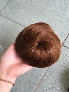 Tóc búi củ tỏi - Búi tròn cực xinh; tóc giả búi tròn củ tỏi dây rút