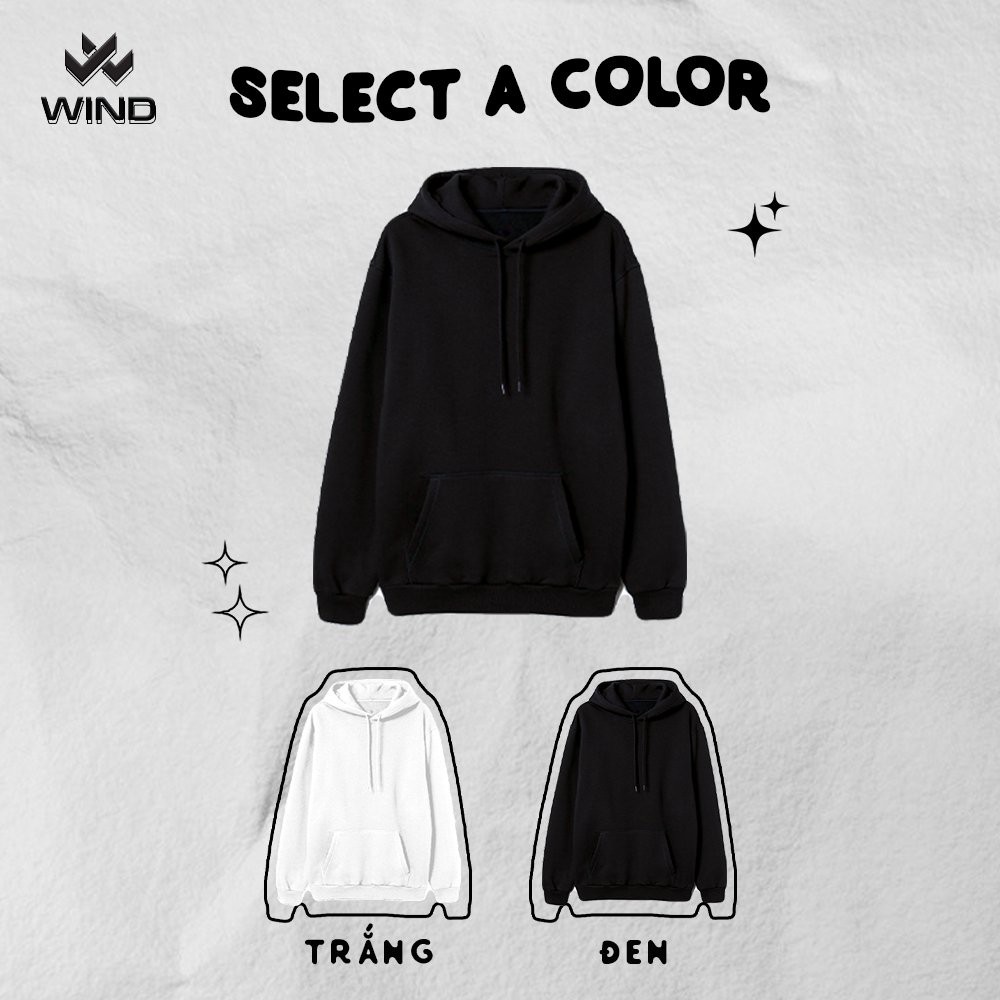 Áo hoodie form rộng WIND unisex nỉ bông BASIC thời trang nam nữ oversize ulzzang