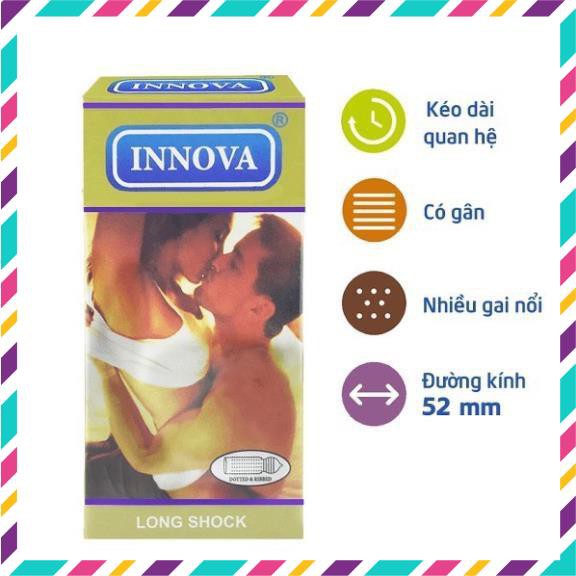 Bao Cao Su Chống Xuất Tinh Sớm Gân Gai INNOVA Vàng 12pc /đôn dên