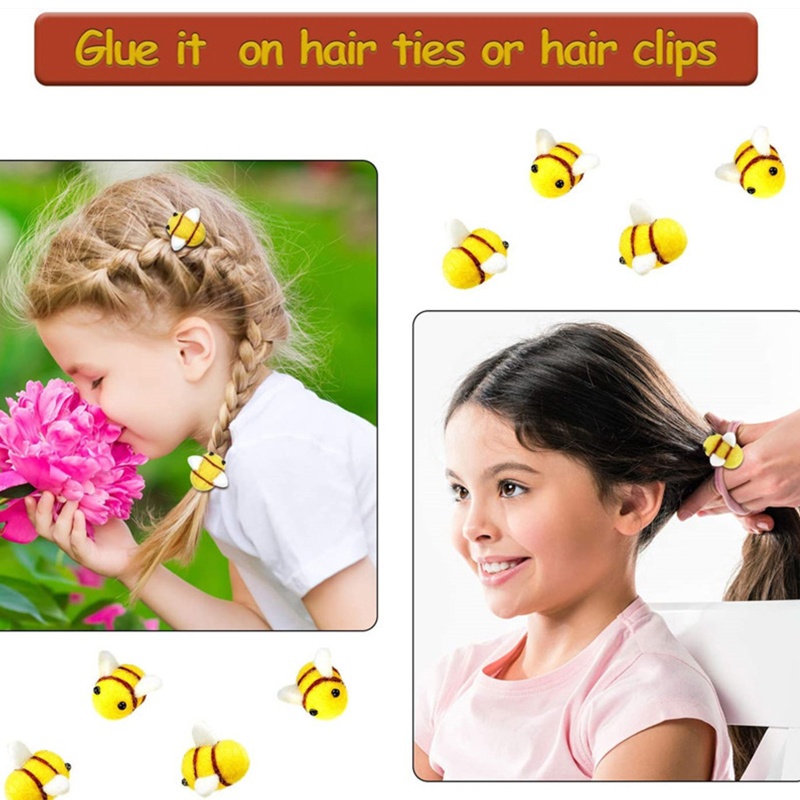 Set 20 Móc Khóa Hình Chú Ong Bằng Len Dùng Để Trang Trí Xe Hơi / Dịp Năm Mới