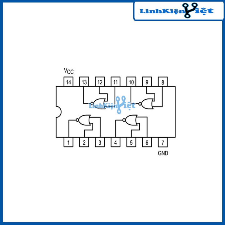 Chíp 74LS02 Quad 2-input NOR Gate DIP14