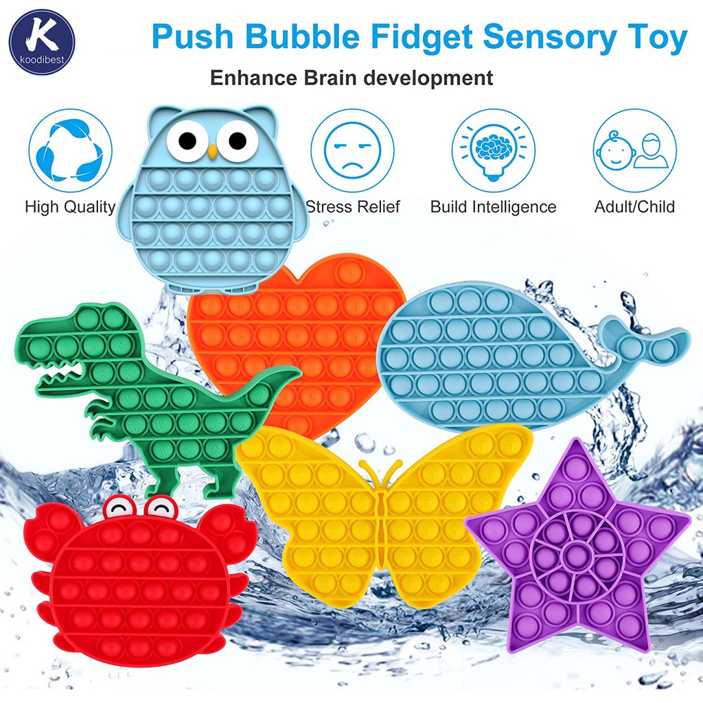 New Push Pop it Bubble Stress Reliever Đồ chơi người lớn Trẻ em hài hước Chống căng thẳng Fidget Reliver Giảm căng thẳng