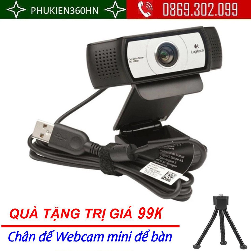 (QUÀ TẶNG 99K) Webcam Logitech C930C/C930E Full HD 1080P Dùng cho Live Stream Game, Face, PUBG, FreeFire, học online