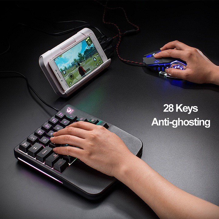 Bàn Phím Giả Cơ 1 Tay Free Wolf K11 Chuyên Game 28 Phím - Bàn Phím Giả Cơ cao cấp