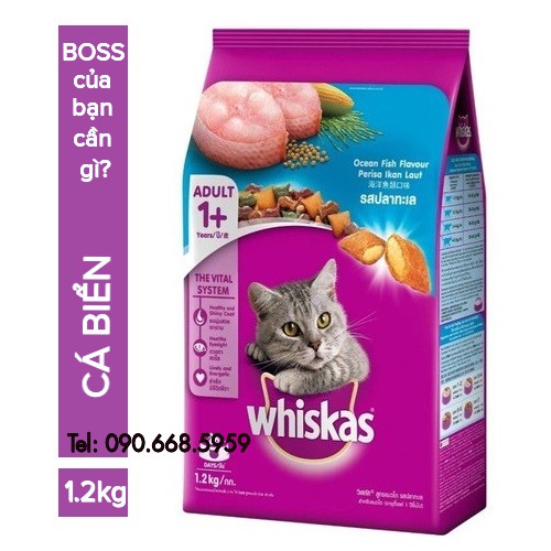 Hạt cho mèo lớn Whiskas 1.2kg