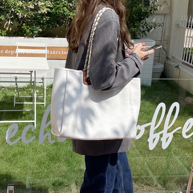 Túi Xách Vải Đeo Một Bên Vai Sức Chứa Lớn Phong Cách Hàn Quốc Đơn Giản Dành Cho Nữ
