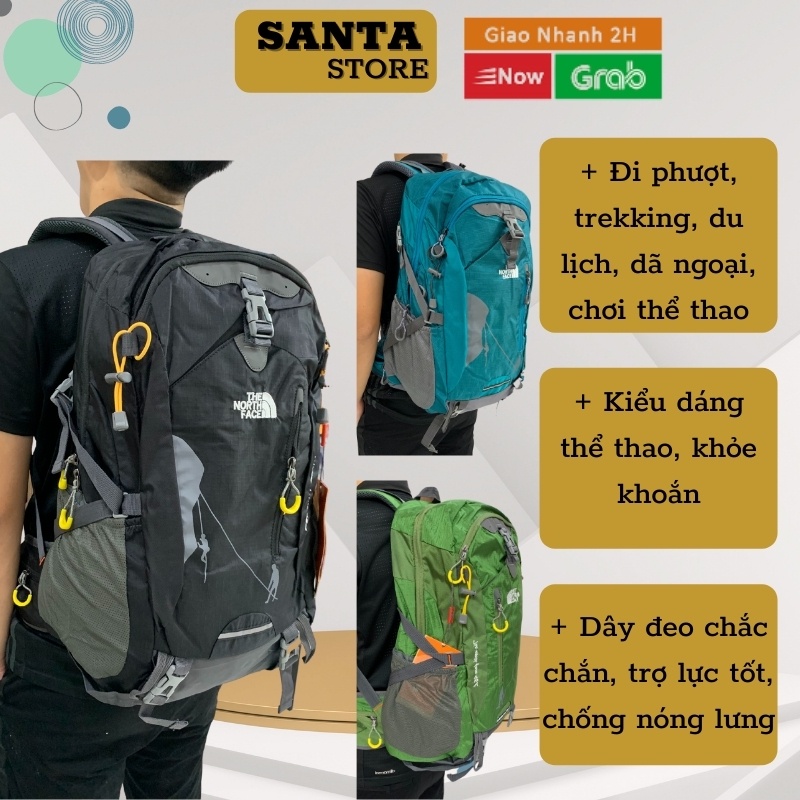 Balo The North Face 45L Ba lô nam nữ du lịch size lớn thời trang cao cấp kiểu dáng thể thao đi phượt leo núi SANTA STORE