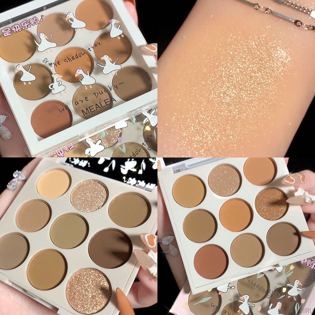 [Hàng mới về] Bảng phấn mắt ngọc trai 9 màu tông đất chống nước và mồ hôi họa tiết vịt hoạt hình | BigBuy360 - bigbuy360.vn