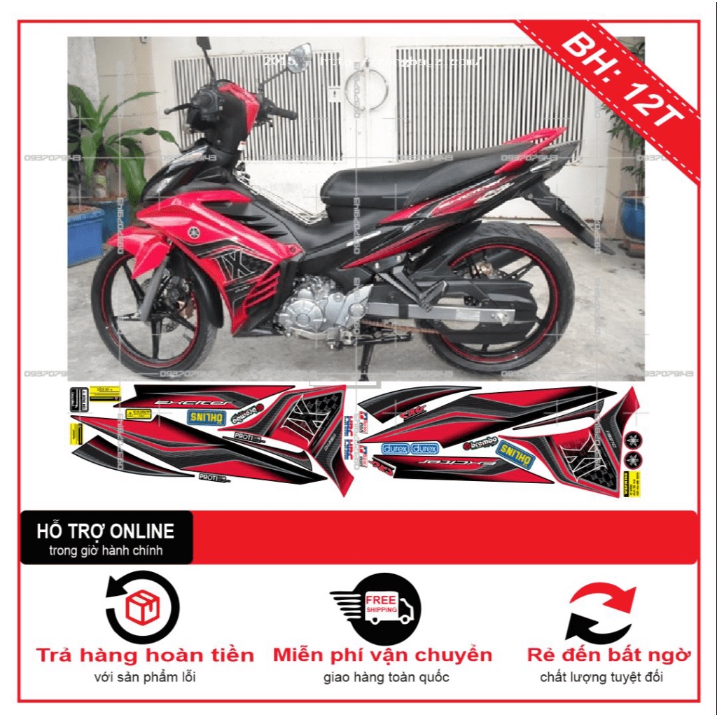 TEM RỜI EX 2011 IX ĐỎ ĐEN -- SHIN DECAL 2